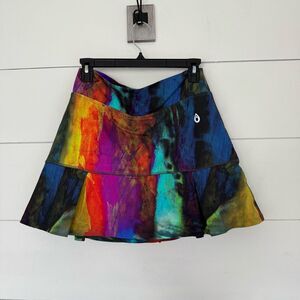 Dona Jo Women’s 2 Jojo Pied Multicolored Skort Athletic Golf Tennis Pickleball